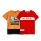 Pamkids Radiant Twilight Blaze: Dynamic Orange and Red T-Shirt Pair for Boys | Stellar Tee Collection with Vibrant Glow (Sizes 1-12 Years)